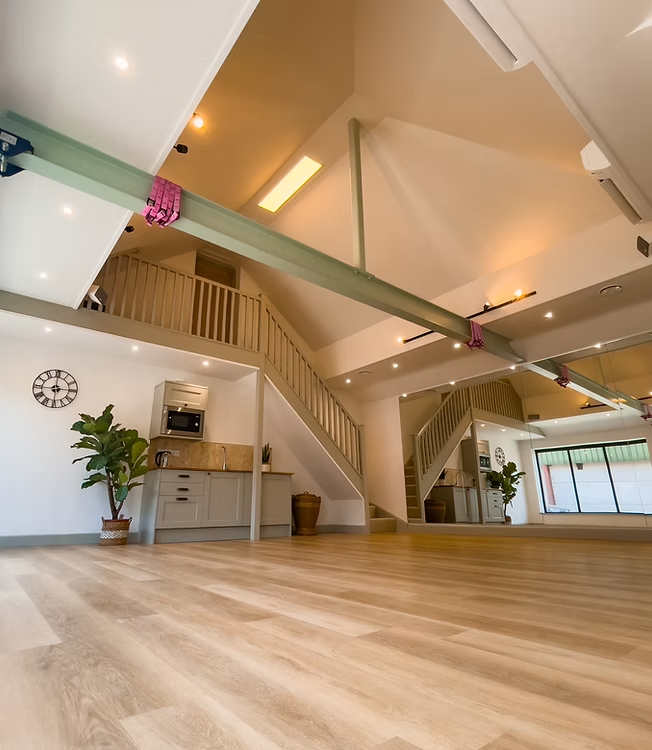 Light-filled studio with kitchenette and mezzanine